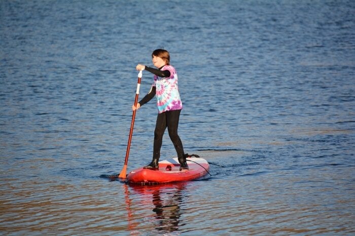 Stand up paddleboarding at Craobh Watersports